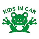 imoninn KIDS in car ステッカー　【シンプル版】　No.22　カエルさん　（緑色）