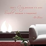 Pop Decors WL-0019-Vb Inspirational Quote Wall Decal, Smile Because It Happened [並行輸入品]