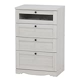 不二貿易 チェスト ローリー 幅58×奥行39.5×高さ90cm ホワイト 97792