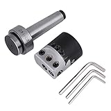 Akozon MT3-M12テーパーコレットチャックフライスアーバーアダプター+ 2インチ旋盤ボーリングヘッド