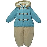 2016年 un-deco ダッフル 中綿ジャンプスーツ 防寒衣料 撥水加工 ブルー◇80cm