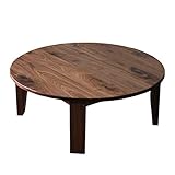 【納期5週間】アールテック No.1 ちゃぶ台（丸） 折りたたみ脚 無垢ウォールナット 幅90cm 受注生産 大川家具 日本製 完成品 送料込