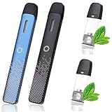 HECCO モデル2 電子タバコ スターターキット 本体バッテリー モデル2互換できる メンソール ベイプ スターターキット 加熱式タバコ POD 2個カートリッジ付き vape model 2 801 (黒+青) 2本セット