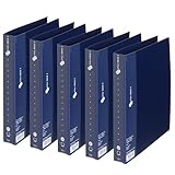 プラス 2リングファイル スーパーエコノミー B5縦 ネイビー 5冊セット