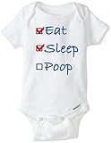 Eat Sleep PoopベビーチェックリストFunny Baby Onesie blakenreag赤ちゃん男の子女の子服 カラー: ホワイト