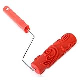 7" DIY Floral and Dot Pattern Paint Roller for Wall Decoration w/ Handle [並行輸入品]