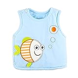 杜屋トヤ　新生児服　ベスト　あったか・やわらかベビーベスト　魚　ノースリーブ　側開き　防寒　保温　ルームウェア　かわいい　秋　冬　カジュアル　部屋着　遊び　お出かけ　プレゼント　ベビー　女の子　男の子