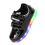 Shinmax 七色 光る USB 充電 スニーカー イルミネーション LED 男女兼用 LEDスニーカー キラキラ光る靴 夜光靴 ダンス　パーティー用注目度アップは必至