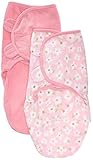 Swaddle Me スワドルミー マイクロフリース おくるみ S/Mサイズ ピンク/フラワー 2パック 並行輸入品