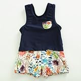 OCEAN＆GROUND オーシャンアンドグラウンド ベビーバルーングレコ水着 ネイビー 90cm