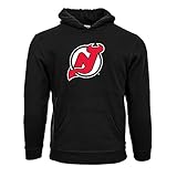 NHL New Jersey DevilsスエードCrest Eliユースプルオーバーパーカー、YL、ブラック
