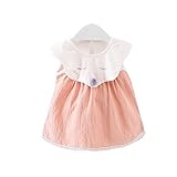 女の子の服 夏 ワンピース Pojour 1-6歳キッズ用 子供かわいい漫画キツネ 綿 通気 オレンジ(80cm)