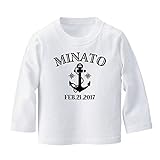 名前入り 長袖 Tシャツ [BT440] 90cm ホワイト 出産祝い 誕生日 プレゼント おしゃれな 名入れ ベビー服