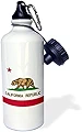 ローズWB _ 158295 _ 1カリフォルニア州の旗republic-us American state-united States of america-the Bear Flagホワイトレッドスポーツウォーターボトル、21オンス、ホワイト [並行輸入品]
