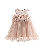 Cutelove 子供ドレス 女の子 綿 可愛い 花びら飾り 夏 キッズ ベビー 袖なし ベストドレス 素敵 ワンピース プリンセスドレス