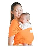 Classic Cotton Baby Wrap - SOFTER and STURDIER Proprietary Fabric, by Beechtree Baby (Orange) by Bee