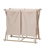 Household Essentials 6786-1 Collapsible Double X-Frame Laundry Hamper Sorter with Fold Over Lid