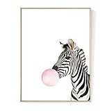 SODIAL カワイイ動物のゼブラノルディックキャンバスの絵画アートプリントポスター壁画のアートルームの装飾（アンフレーム）50cm*70cm