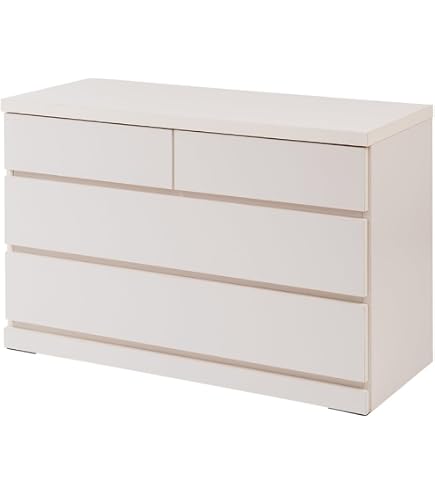 Amazon｜MALM チェスト（引き出し×2）, ホワイトステインオーク材突き