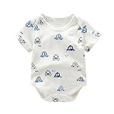 Hzjundasi 新生児 幼児 ジャンプスーツ ベビーボーイズ ベイビーガールズ コットン ボディースーツ 半袖 ロンパース リネン 服 衣装