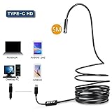 USB内視鏡検査カメラ、ZotoタイプC Androidボアスコープ蛇カメラ、ビデオカメラ2.0メガピクセルHD 720p防水セミリジッド8調節可能なLEDライト( 16.4ft )