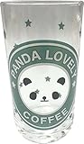 ツイン ガラスコップ 245ml パンダ柄 コーヒー 2個入り E JKC041