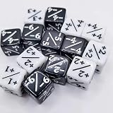 のダイスカウンター トークンダイス ロイヤルティダイス D6 ダイス ホワイト+1／+1及びブラック-1／-1 マジック MTG CCG カードゲームアクセサリーと互換性があります 24個