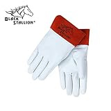 Black Stallion ブラックスタリオン プレミアム グレイン キッドスキン （若ヤギの表革） TIG溶接用 グローブ ショートカフ (XL)