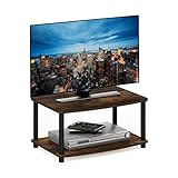 フリノ(Furinno) テレビ台 2段昇降式 アンバーパイン/ブラック Turn-N-Tube 工具不要 【日本正規輸入品】