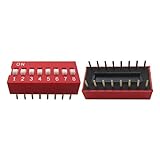 Goliton® 　10X　 8P 2.54MMディップコードスイッチ　トグルスイッチ　コードスイッチ　8P　レッド　ダイヤルコードスイッチ