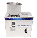 Hanchen 穀物包装機 強力振動型 粉末フィラー 粒状物体充填機 マシンサブパッケージ 食品を計量充填 デジタル式 業務用 (1-50g, 110V)