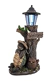Turtle Won the Race Solar LED Welcome Statue Lantern [並行輸入品]
