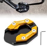 RACEAST バイク サイドスタンド プレート キックスタンド プレート パッド エンド アルミニウム合金 CNC 沈込防止 ノンスリップ サイドスタンド延長パッド 引伸機プレートパッド スタンドプレートエクステンション for V-STROM 250 SX (金)