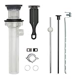 pf Waterworksバスルームシンク/洗面所ポップアップ排水、透明ABSボディをオーバーフロー、光沢真鍮、pf0729-pb-tr PF0729-ORB 1