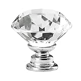 SODIAL(R) 10個　30mmダイヤモンド形状　クリスタルガラスキャビネットノブ