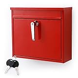 LOWYA （ロウヤ） ポスト 郵便ポスト 郵便受け おしゃれ レトロ 鍵付き A4サイズも入る大容量 壁掛け 壁付け post 新生活 レッド