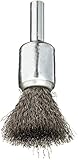 Weiler Wire End Brush, Solid End, Round Shank, Stainless Steel 302, Crimped Wire, 1/2" Diameter, 0.0