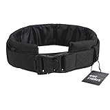 OneTigris タクティカルベルト サバゲー装備 多機能 多用途 パッド付きベルト サバイバル　作業用　ウエスト保護 (ブラック)