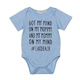 efaster " Got My Mind On My Mommy and My Mommy On My Mind # Laidback " Boysロンパース カラー: ブルー
