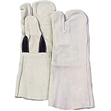 【10双】 牛床革 手袋 ロング 3本指 溶接 作業用 革 皮 工場 現場 熱T 代不