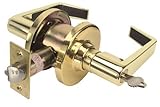 Legend 809257 Grade 2 Commercial Duty, Privacy Bed and Bath Leverset Lockset, ADA, US3 Polished Bras