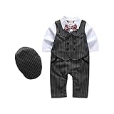 Burning Go ベビー服 ロンパース フォーマル 男の子 子供スーツ ベビー服　出産祝い 帽子 蝶ネクタイ セット