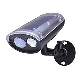 Poilee LED ソーラーライト ワイヤレス人感センサー 外灯 センサーライト 侵入者には防犯 屋外照明/軒先/壁掛け/庭先/玄関周りなど対応 夜間自動点灯 A028