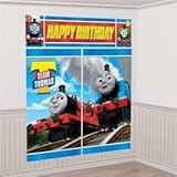 Amscan きかんしゃトーマス 誕生日 ビッグウォールシート デコレーションキット 5枚セット 670619