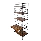 タンスのゲン レンジ台 ハイタイプ 幅60cm 大型レンジ対応 スライド棚 木目調 ラック 食器棚 ブラウン 49200001 11