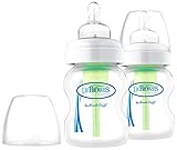 Dr. Brown's Options Wide Neck Glass Bottles 2 Pack Glass 5 Ounce [並行輸入品]