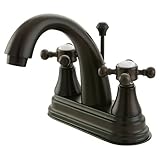 Kingston Brass KS7615BX Two Handle 4 in. Centerset Lavatory Faucet with Brass Pop-up