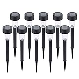 Tomshine 10パック 不銹鋼製 LEDソーラーライト ガーデンライト 屋外用　芝生ランプ 自動点灯消灯 庭、公園、車道案内照明 デコレーション (プラスチック, 白)