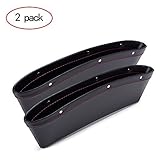 2 PCS Premium PU Leather Car Pocket Organizer Seat Console Gap Filler Side Pocket and Catch Caddy Or