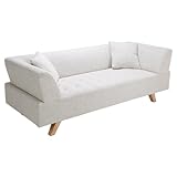 LOWYA （ロウヤ） ソファ ソファー カウチソファー ローソファ 3人掛け クッション 2個付き ファブリック アイボリー おしゃれ 新生活